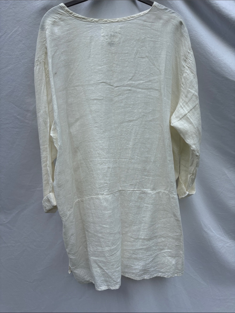 FLAX by Jeanne Engelhart Cream Linen Button-Front Tunic - Picture 10 of 14